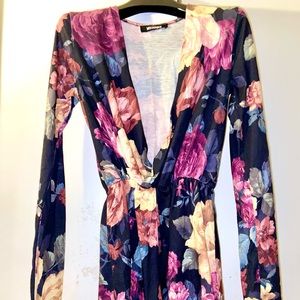 Floral long sleeve romper